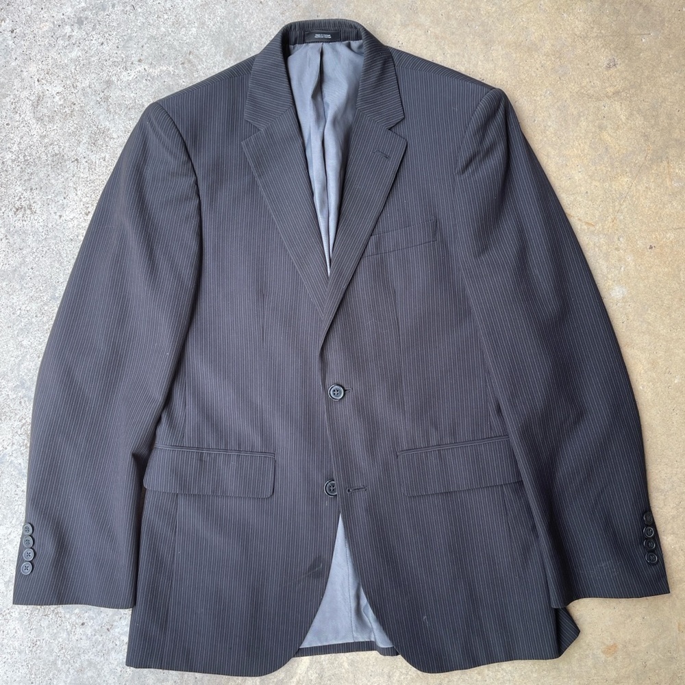 mens jf ferrar grey pin stripped blazer made in vietnam
